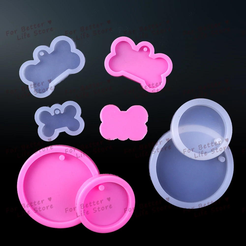 1Pcs DIY Dog Tag Bone Shaped Keychain Casting Soft Silicone Mould  Crafts Key Chain Pendant Making Tools Crystal Epoxy Resin