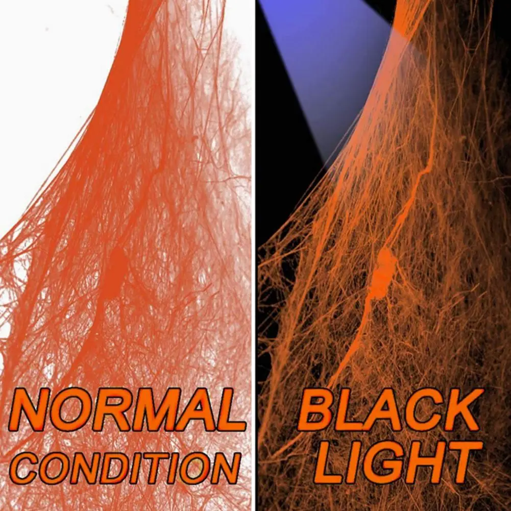 دعائم ديكور شبكية من القطن للهالوين لمشهد الحفلات، دعائم زينة مرنة على شكل شبكة عنكبوت للهالوين لمشاهد الحفلات للهالوين