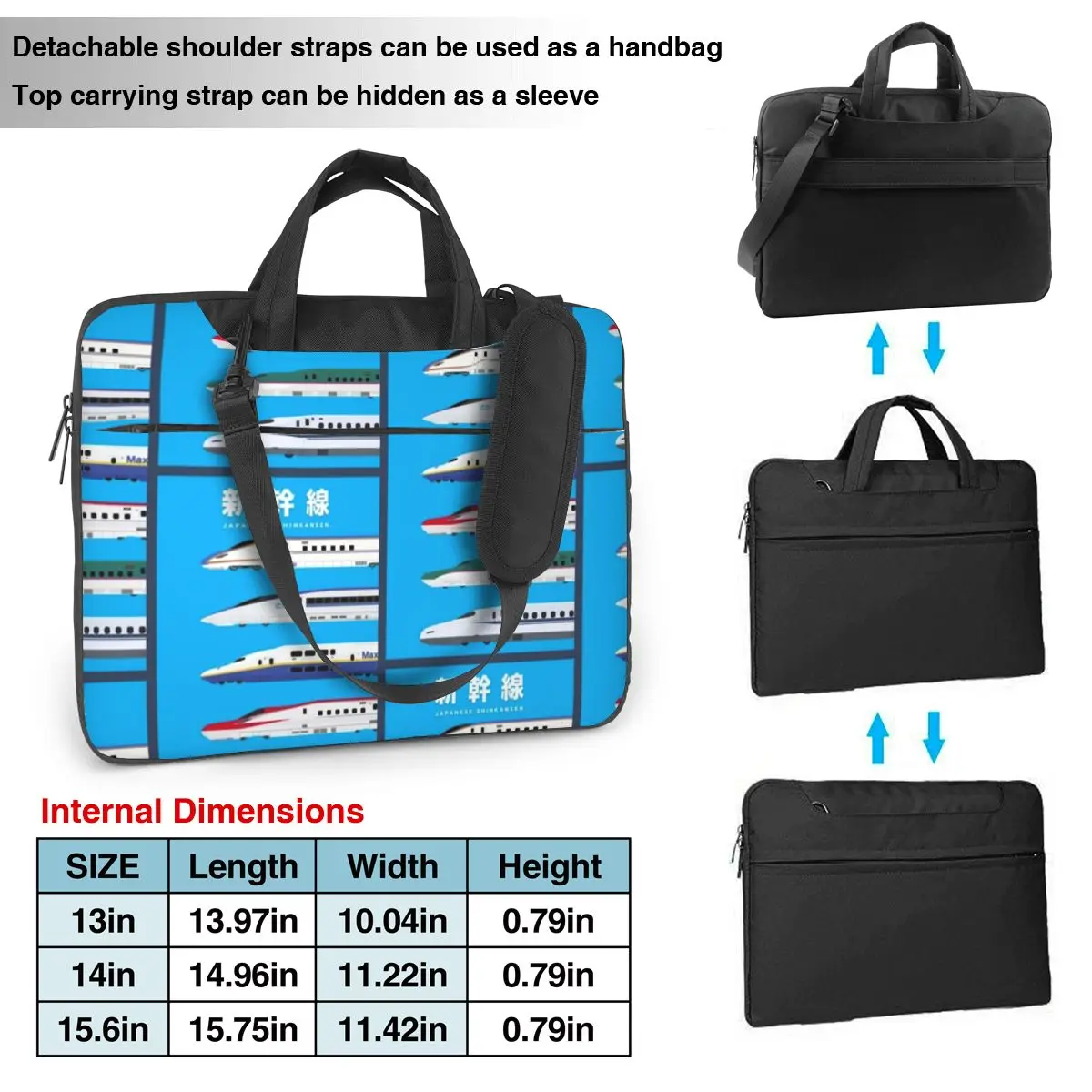 Japanese Shinkansen Bullet Trains - Side View Crossbody Laptop Bag Case Computer Bag 13 14 15.6 Inch Notebook Pouch for Lenovo 4