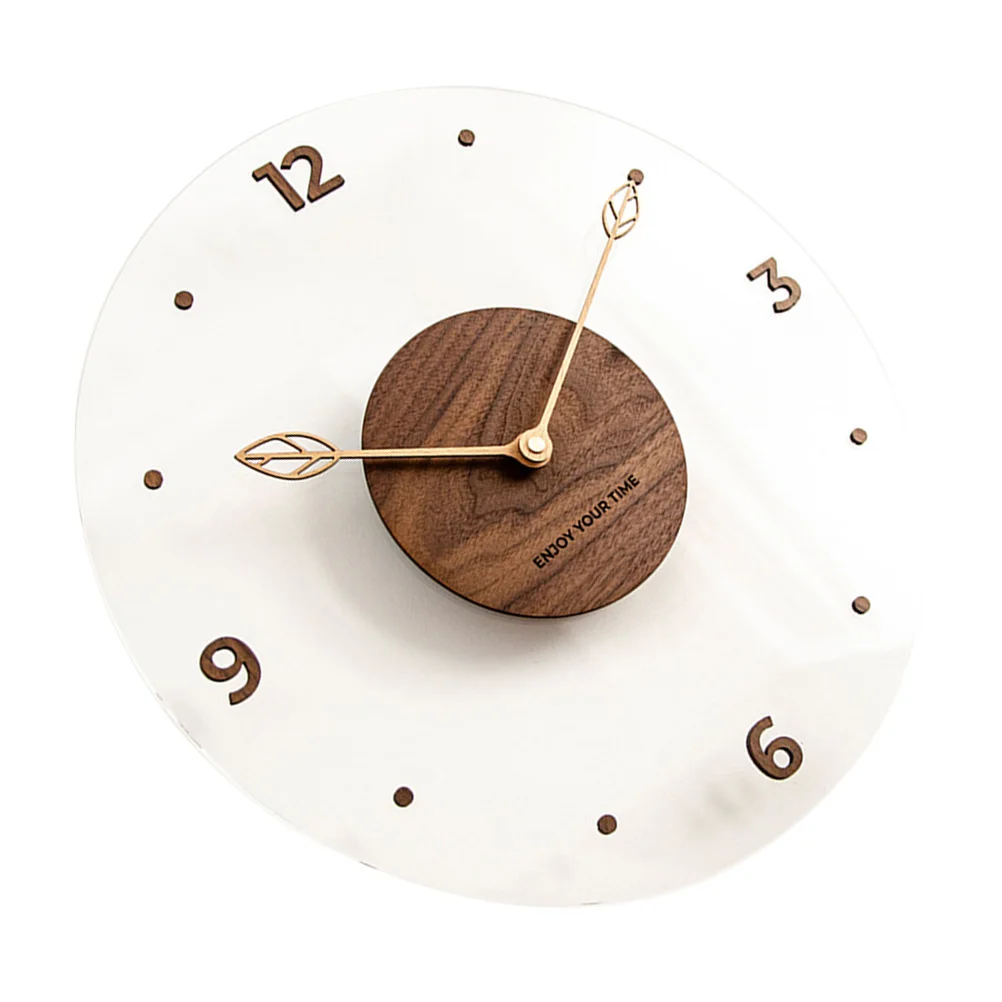

Acrylic Wall Stylish Home Decor Punch Free Clock Wood Material Living Room Office Store Household Chic Hanging Clock Modern