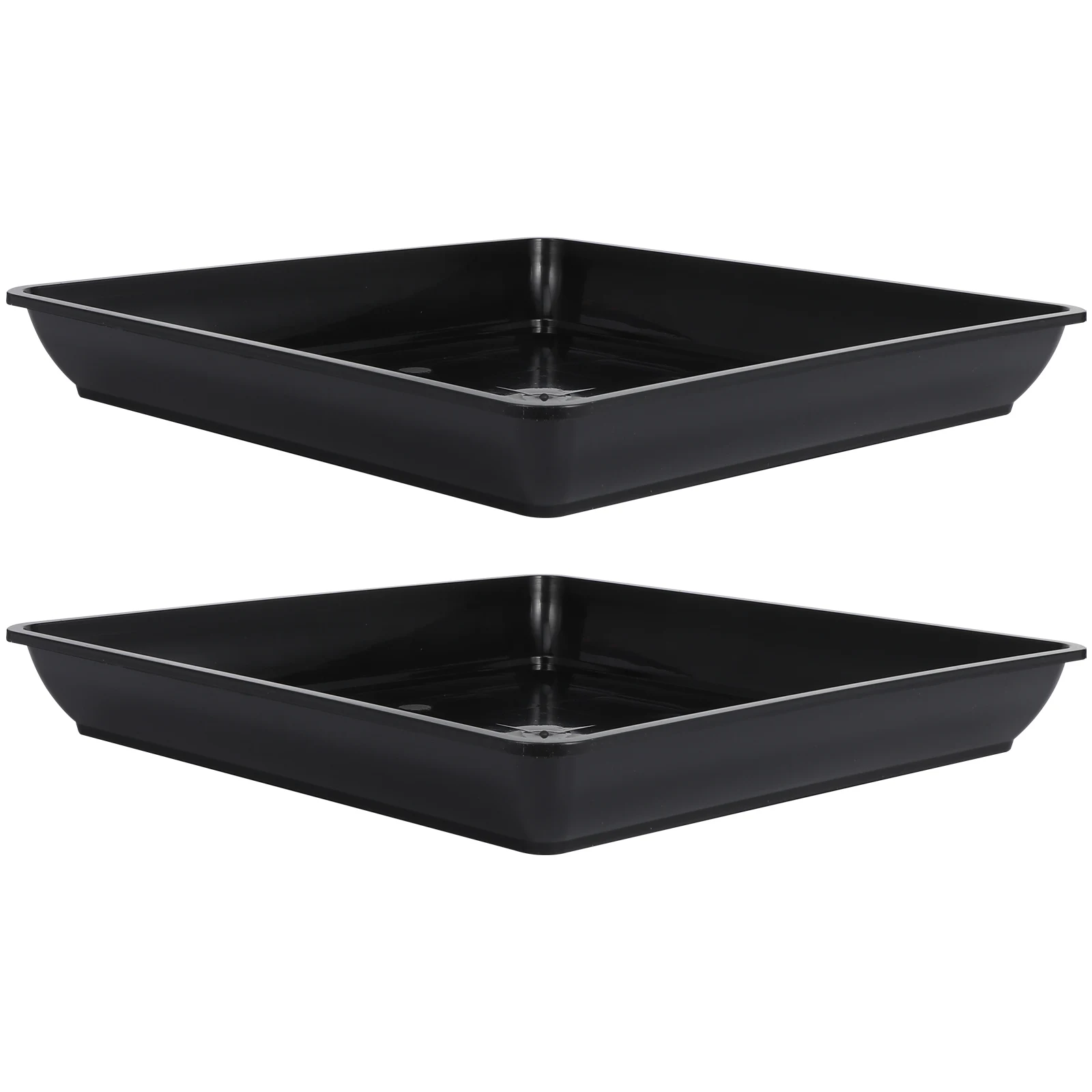 

2pcs Plant Saucers Plastic Rectangle Flower Pot Trays Drip Tray For Plants Durable Water Drainage Tray Garden Decor