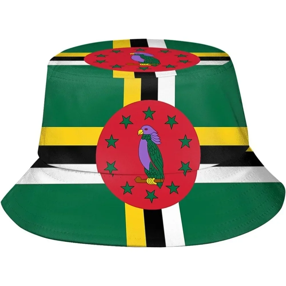Gorra de pescador con bandera de Dominica, Gorras de Hip Hop, sombrero de cubo con estampado Unisex para verano, jardinería al aire libre, playa, Camping, senderismo, Gorras de pesca