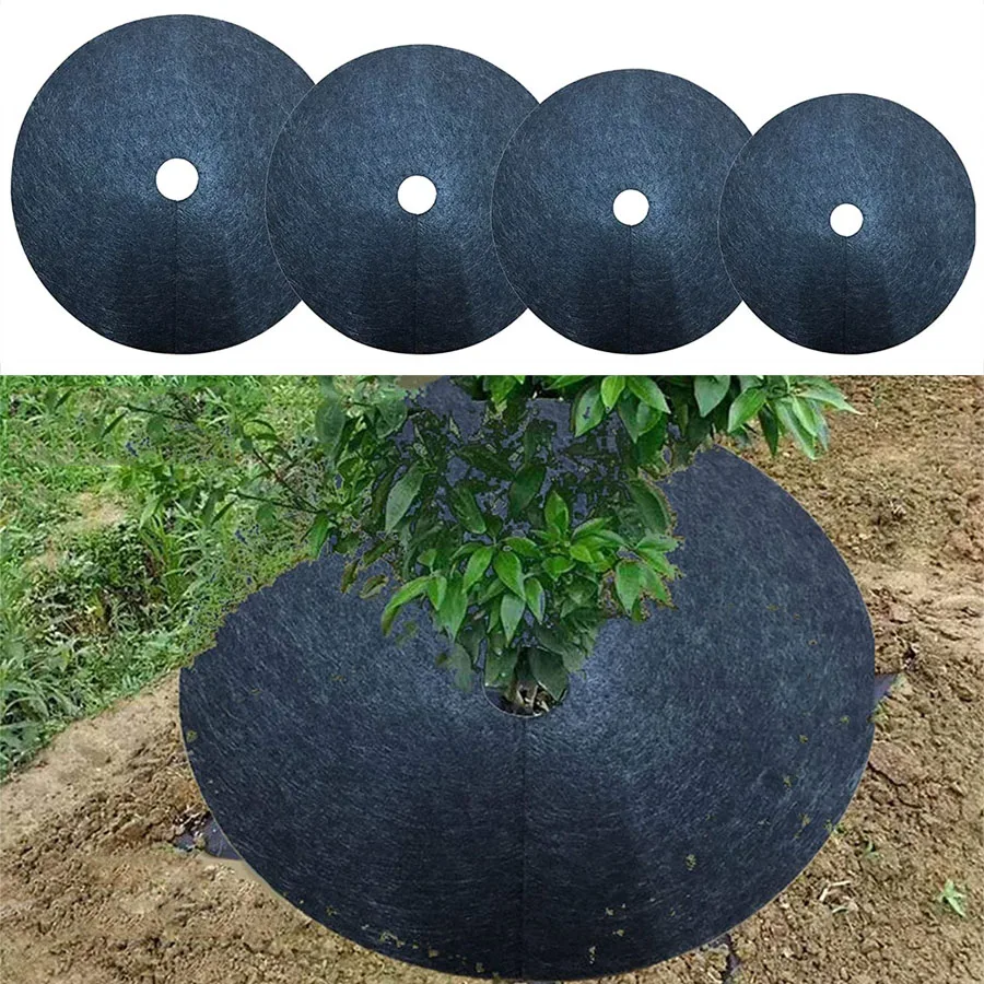 Tree Protection Mats Ecological Control Cloth Mulch Ring Round Barrier Plant Cover for Indoor Outdoor Gardens