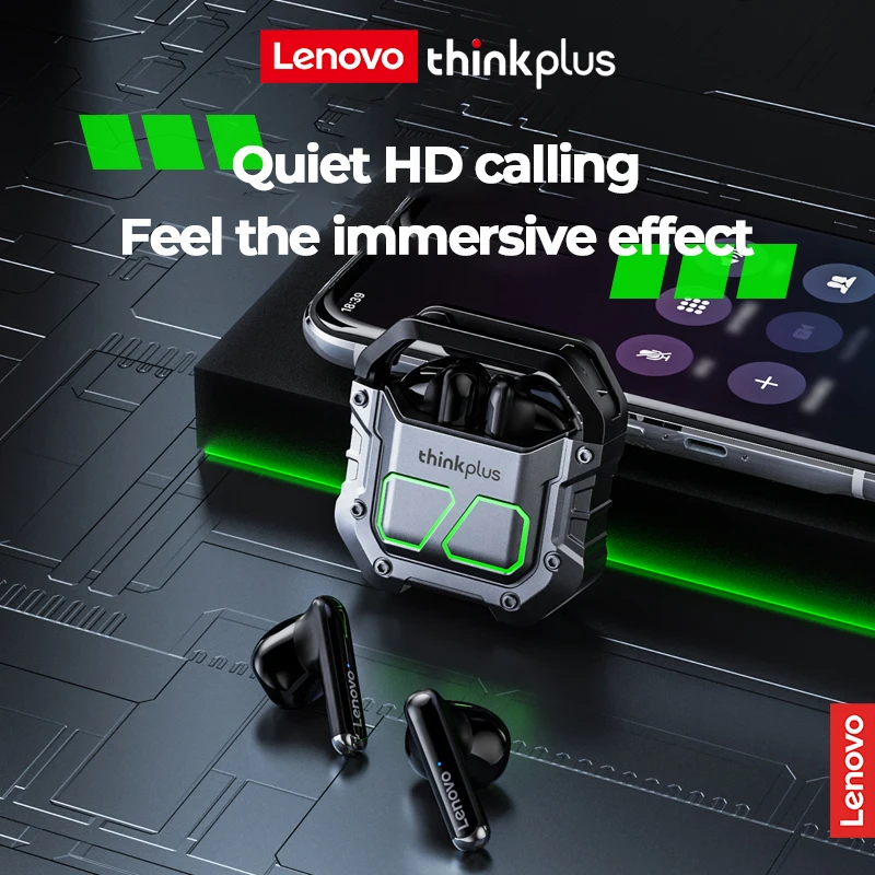NEW Lenovo XT81 Earphone Bluetooth 5.3 Gaming Headset 9D Bass Surround Sound Wireless Headphones Low Lag LED Earbuds With Mic