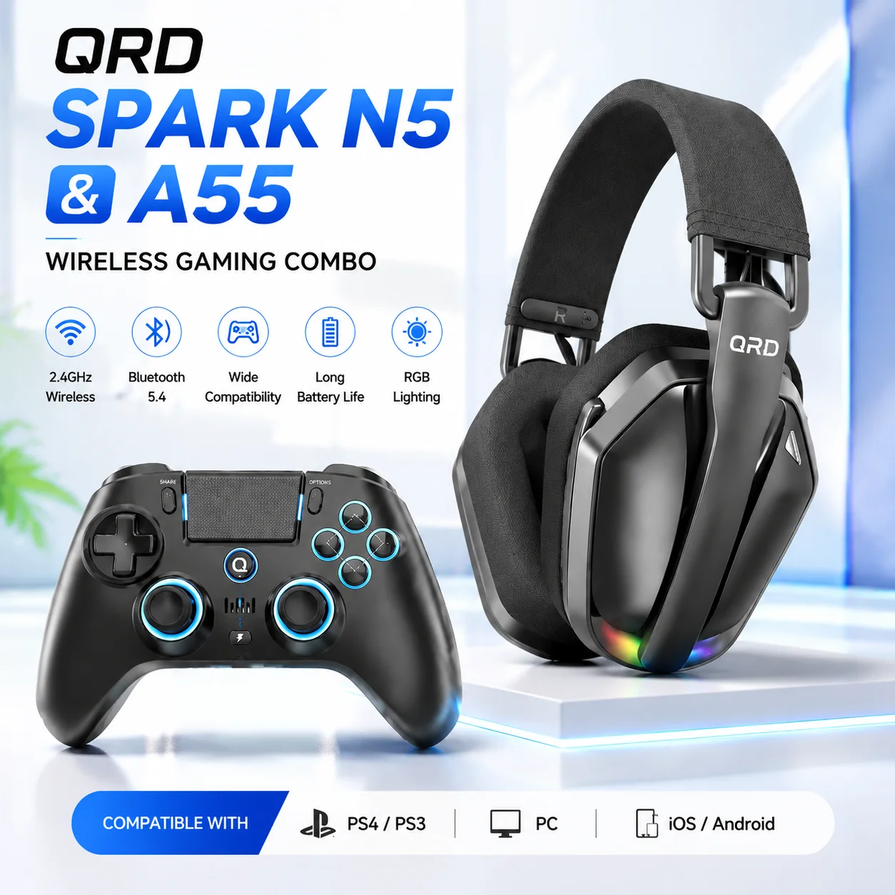 qrd-spark-n5-controller-a55-wireless-gaming-headset-bundle-hall-effect-joystick-24g-low-latency-headphones-for-ps4-pc-switch