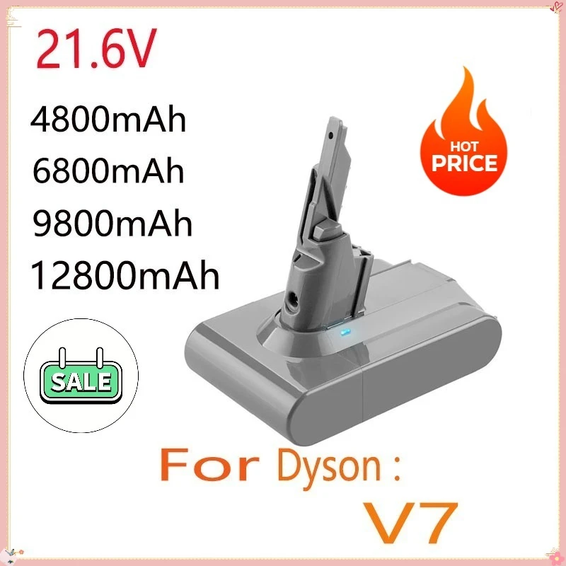 

100% новая литиевая батарея V7 емкостью 128000 мАч, 21,6 В, подходит для Dyson Motorhead Pro Trigger V7 + плюшевая батарея SV11. *-