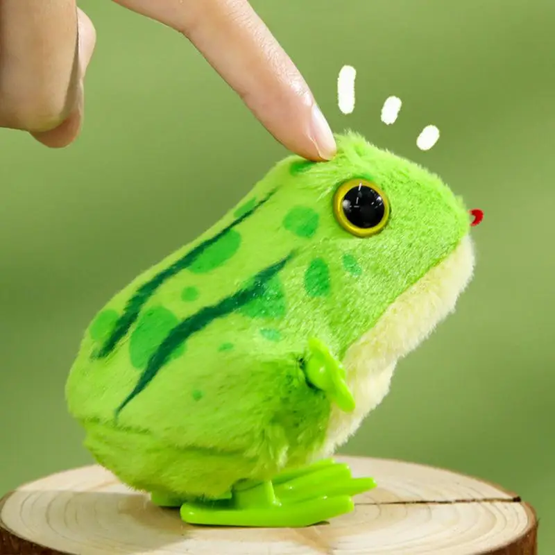 Wind Up Toys for Kids Funny Plush Frog Wind-Up Toy Crawling Spring Toy Clockwork Animal Toys Adorable Wind-Up Toys for Kids