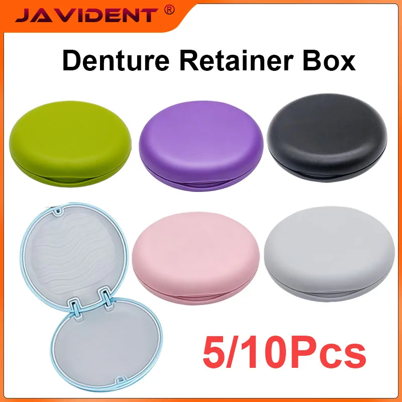 5/10Pcs of Dental Oral Orthodontic Braces Retainer Magnetic Portable Fake Teeth Box  Travel Denture Storage Box