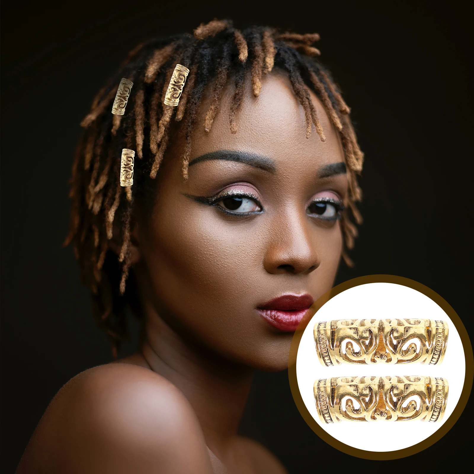 

Hair Retro Headdress Accessories Rings Dreadlock Dreadlocks Miss Silver Braid Gold