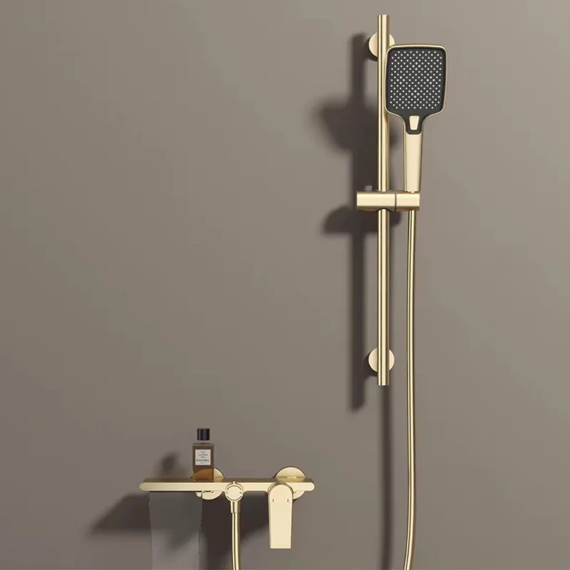Shower Set, Thermostatic Brass Shower Head, Bathroom Rainfall Faucet, High Pressure Water Saving, Complete Bath Fixture
