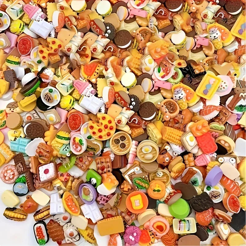 Maison de poupée Miniature aléatoire, 50 pièces, supermarché, collations alimentaires, Mini gâteau, vin, boisson, épicerie, Collection, accessoires de poupée BJD, cadeau pour enfants