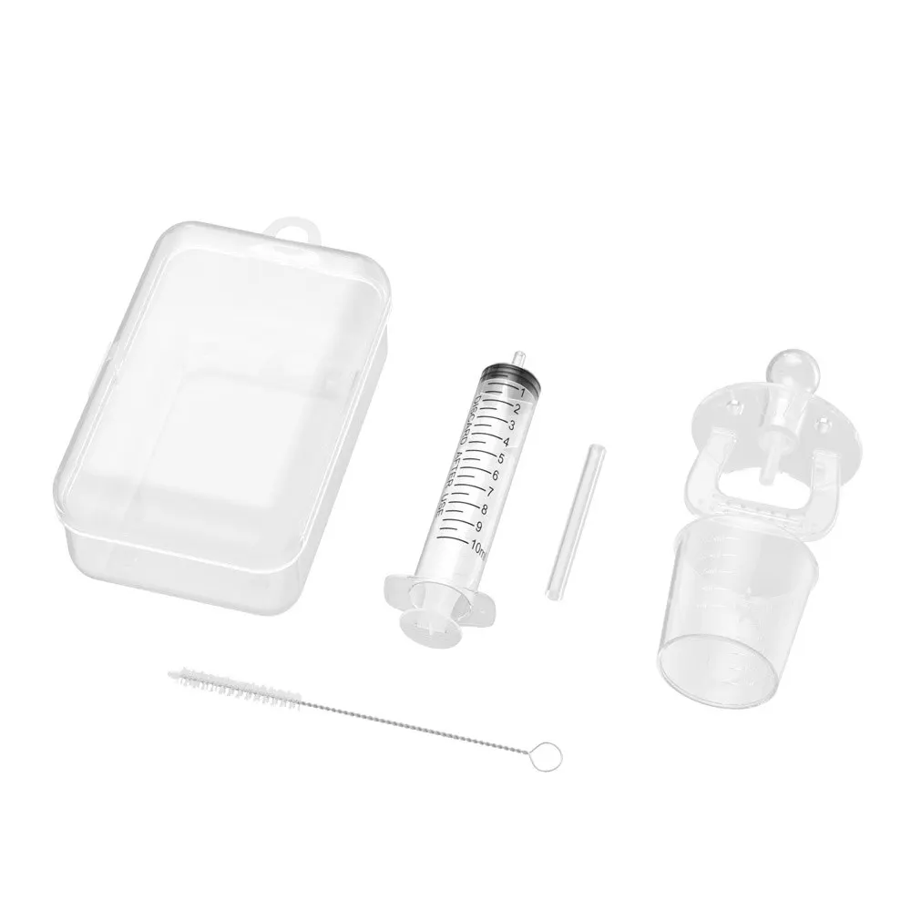 6 Stuks Baby Fopspeen Medicijn Dispenser Kit 10Ml Orale Voeding Spuit Vloeibare Naald Feeder Met Maatregel Cup Voor Zuigelingen Pasgeborenen