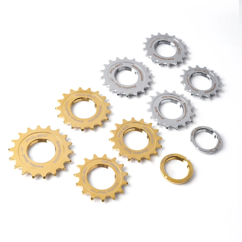 POLSO FC003 12T/13T/14T/15T/16T/17T/18T Fixed Gear Cog Chrome Stainless Steel Sprocket Bike Freewheel and Locking