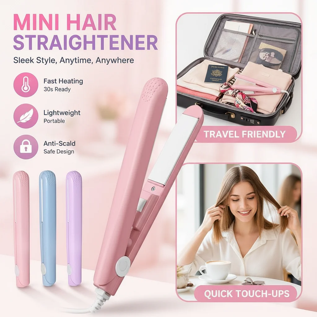 Electric Small Clamp Hair Styler Dual-Use Straightening And Curling Portable Bangs Fluffy Straightening Plate Clip for Hair Perm
