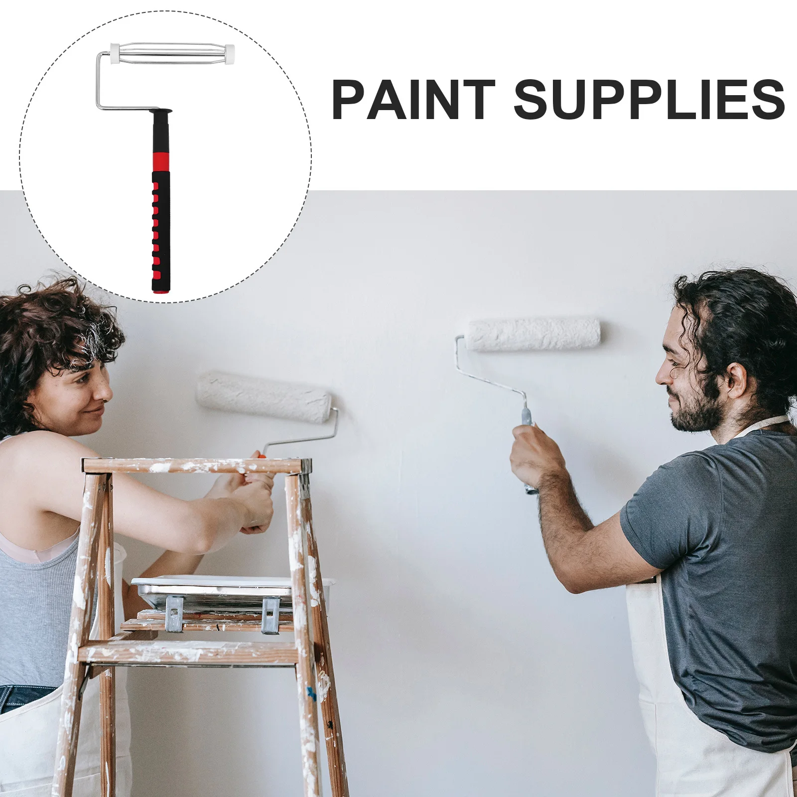 Bild 7: 9-Zoll-Mini-Farbroller-Griff, kleiner Kunststoff-Gewindegriff für Verlängerungsstange, 5-zeiliger Stützständer, verstellbare Betrachtung