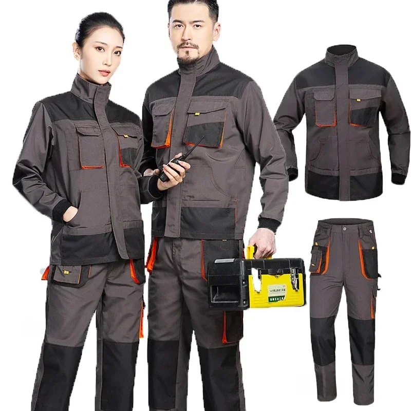 Work Clothing Men Jacket Pants Suit Wear-resistant Factory Labor Uniforms Tooling Auto Repair Work Coveralls Workshop Workwear