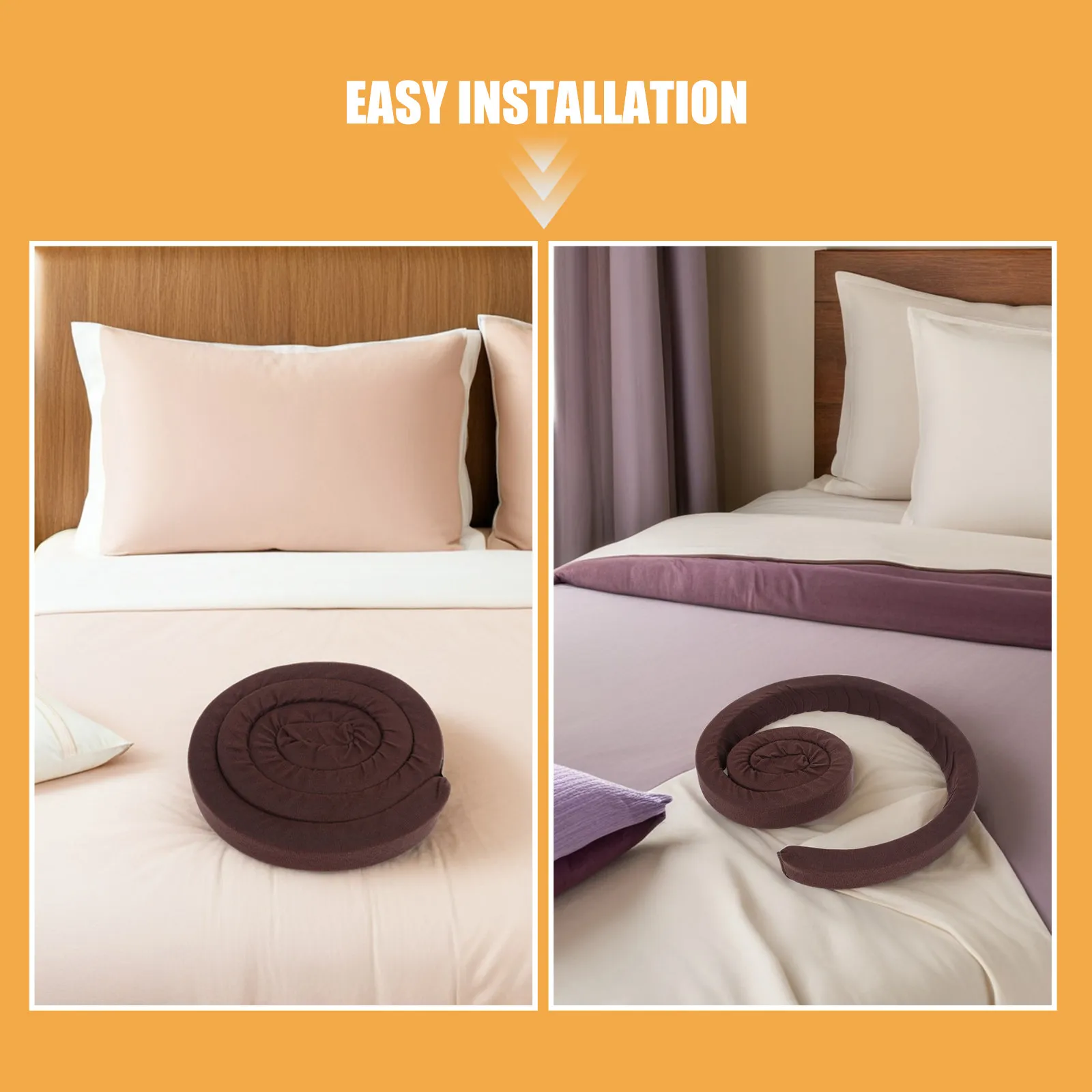 King Bed Gap Filler Brown High-Density Polyester Mattress Extender Headboard Gap Wall Noise Absorption Soft Sponge Bed Frame