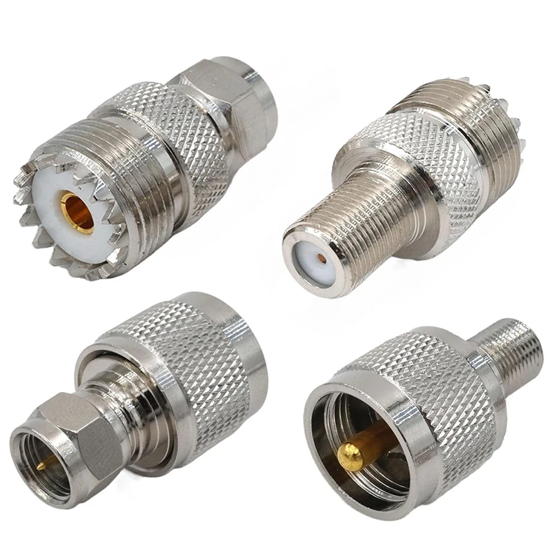 2PCS F to UHF Adapter SO239 PL259 UHF Male Female to F Female Male RF Coaxial Adapter Connector