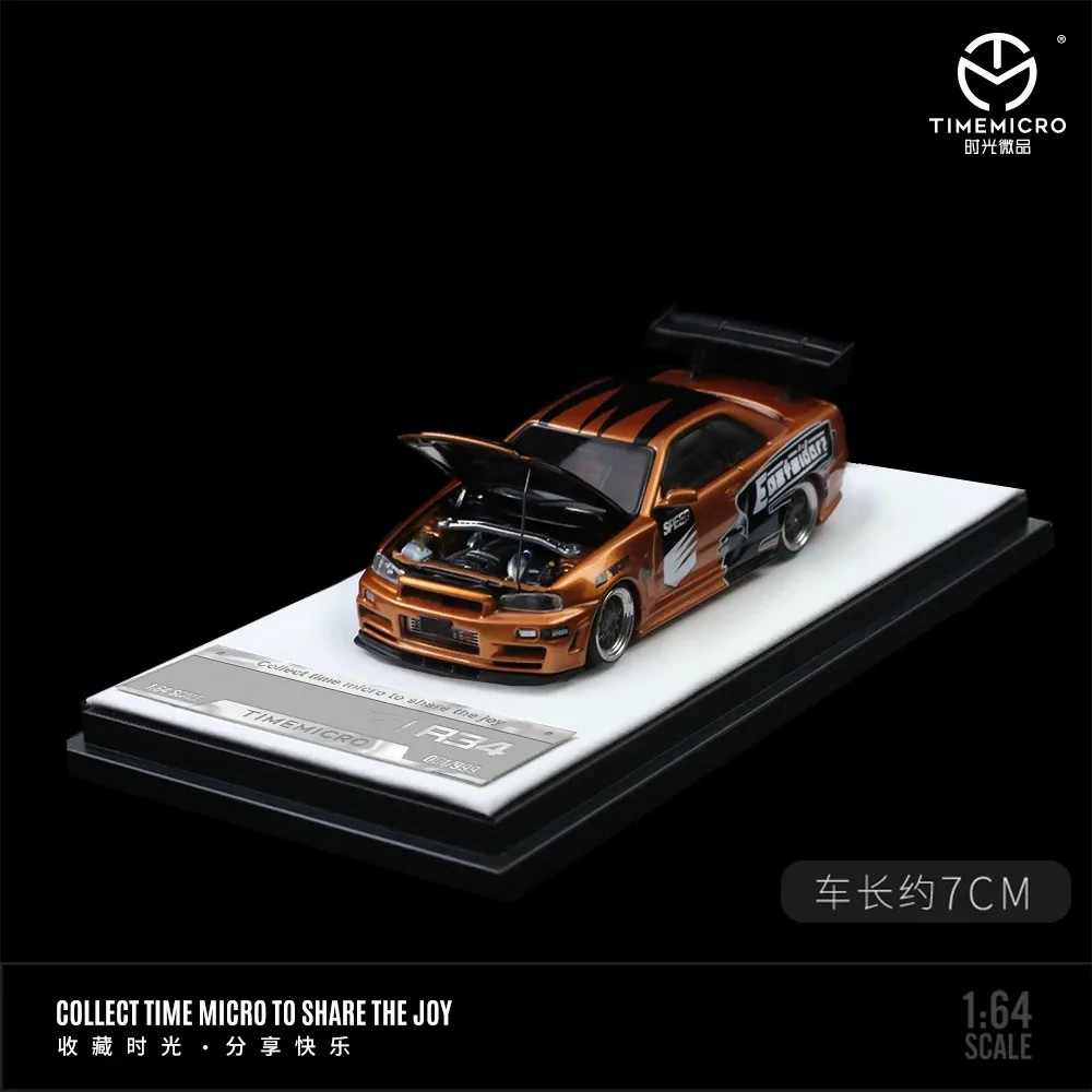 TIME MICRO 1:64 GTR 34 Z-tune Painting Alloy Car Model Model Car Collection& Display& Gift