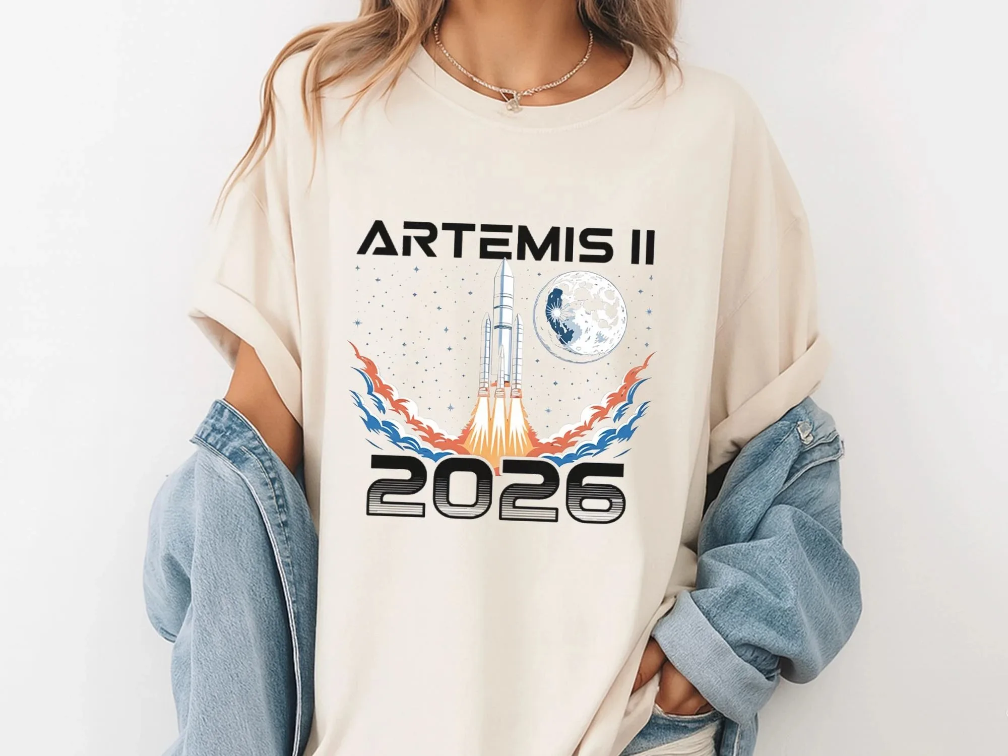 Artemis 2 Rocket Launch Unisex T-Shirt Future Moon Mission Tee Space Exploratio Men Women Y2k Short Sleeve Female Male Clothing