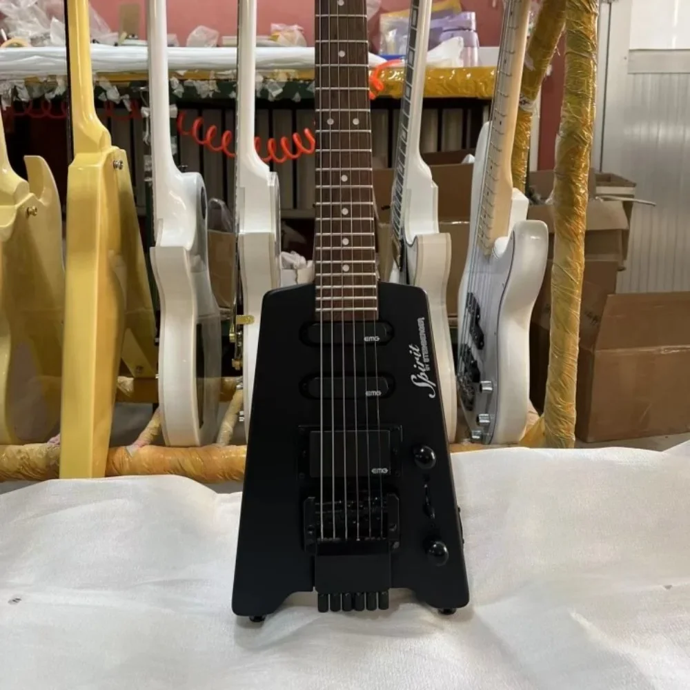 Envío Gratis, Guitarra eléctrica Steinberger de 6 cuerdas con acabado satinado sin cabeza, puente rosa flotante, cuerpo de caoba
