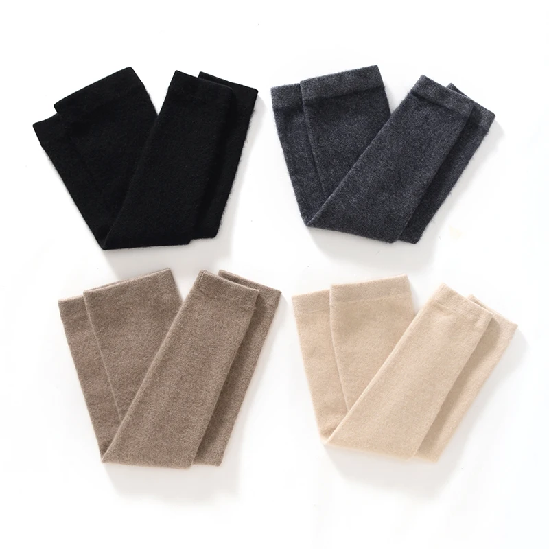 100% الكشمير بلون الباردة مقاومة محبوك الساق يغطي للرجال والنساء ، الشتاء الركبة المشتركة الدفء الساق الجوارب #3