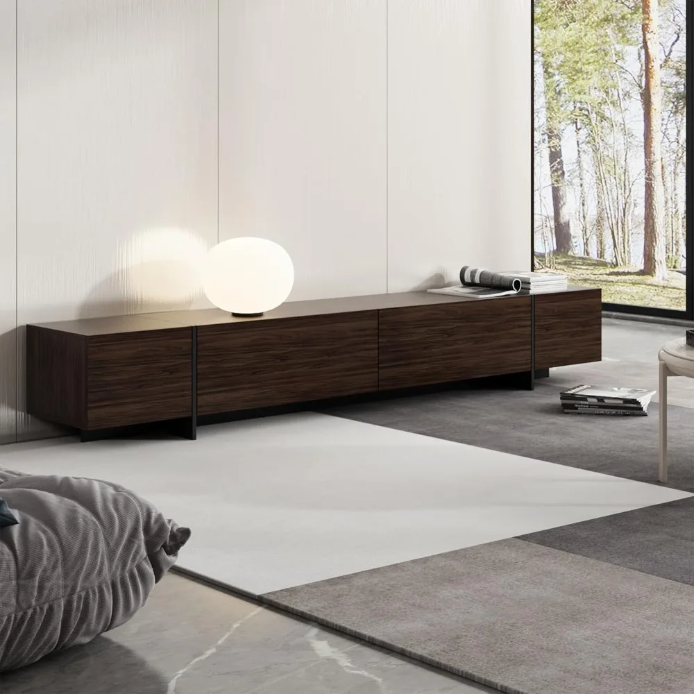 

95.1" W TV Stand with 4 Flip-Down Drawers, Modern Entertainment Center - Storage Media Console & Cabinet for Large TVs