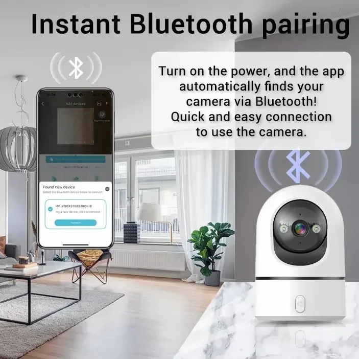 OKAM PRO HD 5MP Videochiamata one-touch Telecamera IP WiFi Conversazione bidirezionale AI Motion Tracking 5X ZOOM Telecamera interna per visione notturna a colori