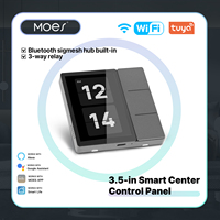 MOES Tuya WiFi 3.5-inch Smart Center Touch Control Panel Central Screen 3 Relays Physical Buttons Bluetooth Sigmesh Hub Built-in