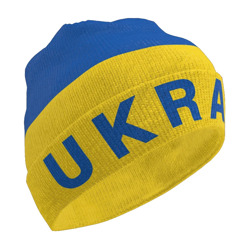 Ukraine Knitted Hats Free Custom Name Winter Cold Pullover Ukrainian Nation Ukr Flags Keep Warm Caps Ukrayina Aw Hip Hop Beanies