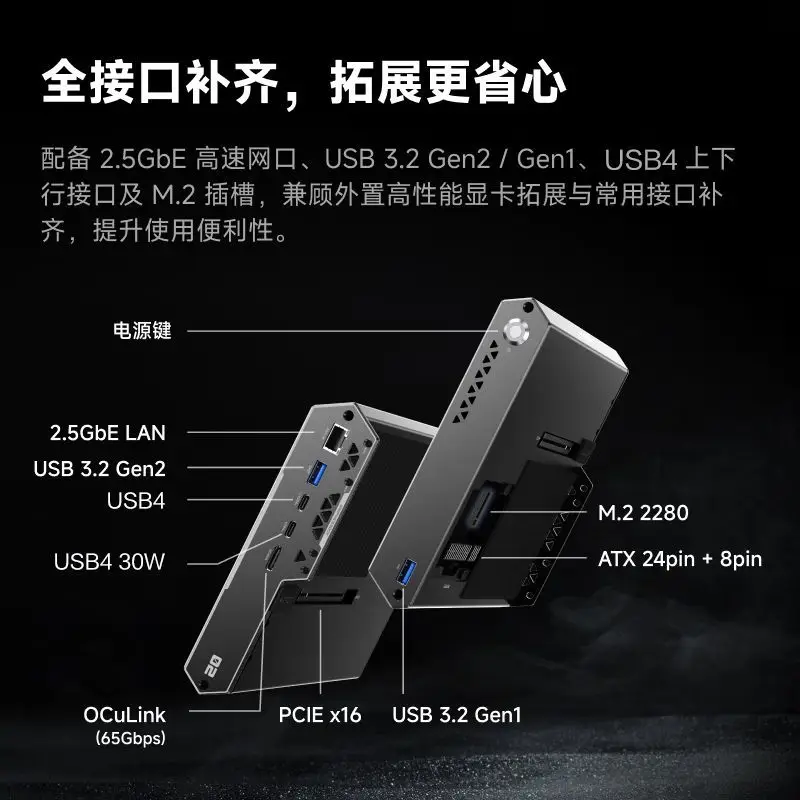 Graphics card docking station Extreme speed oculink + USB4 interface 2.5G network port External graphics card