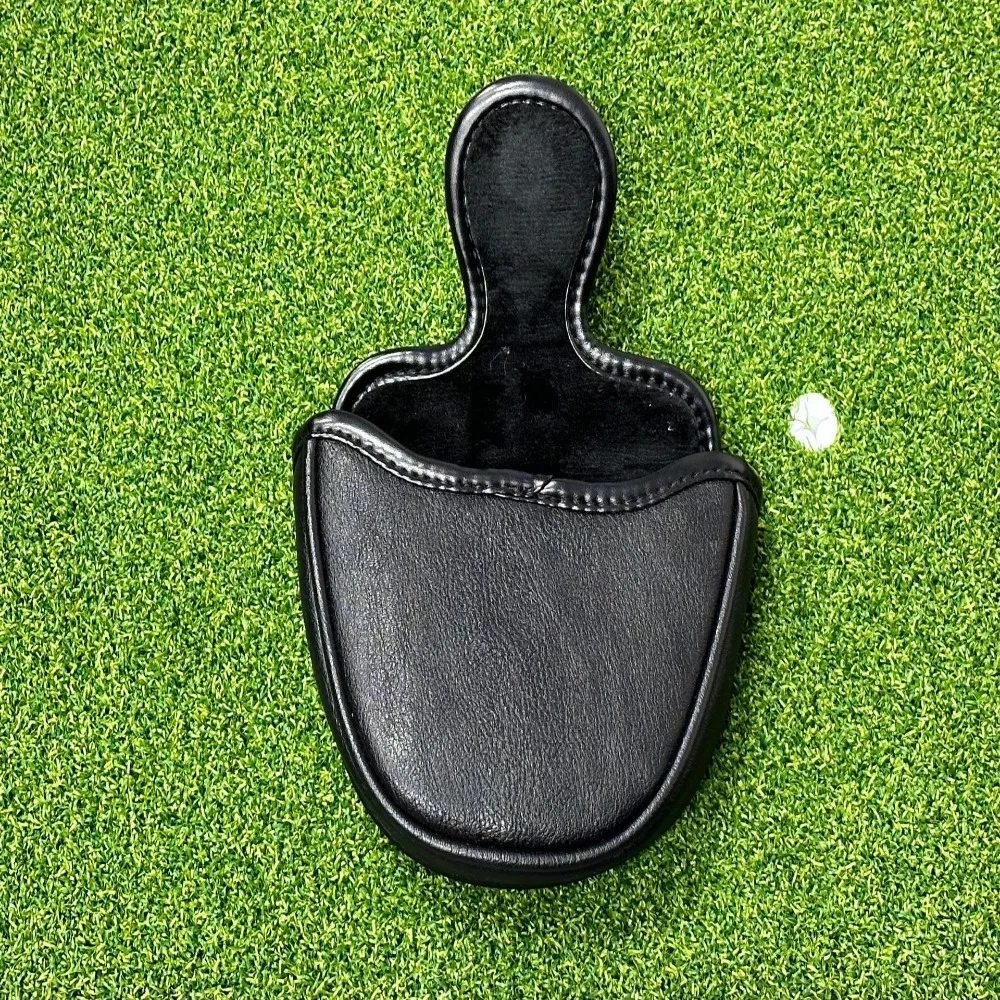 New Magnetic Shark Embroidery Golf Club Cover Thicken Water Proof Shark Golf Putter Cover Semicircle PU Golf Putter Head Cover