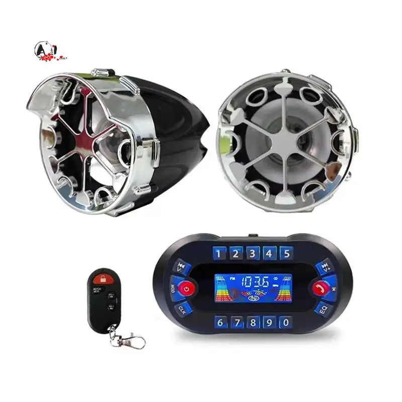 

A10E-Motorcycle Bluetooth Speaker Amplifier Output 2.1A Music MP3 Player Burglar USB FM Radio Stereo Loudspeaker MT730