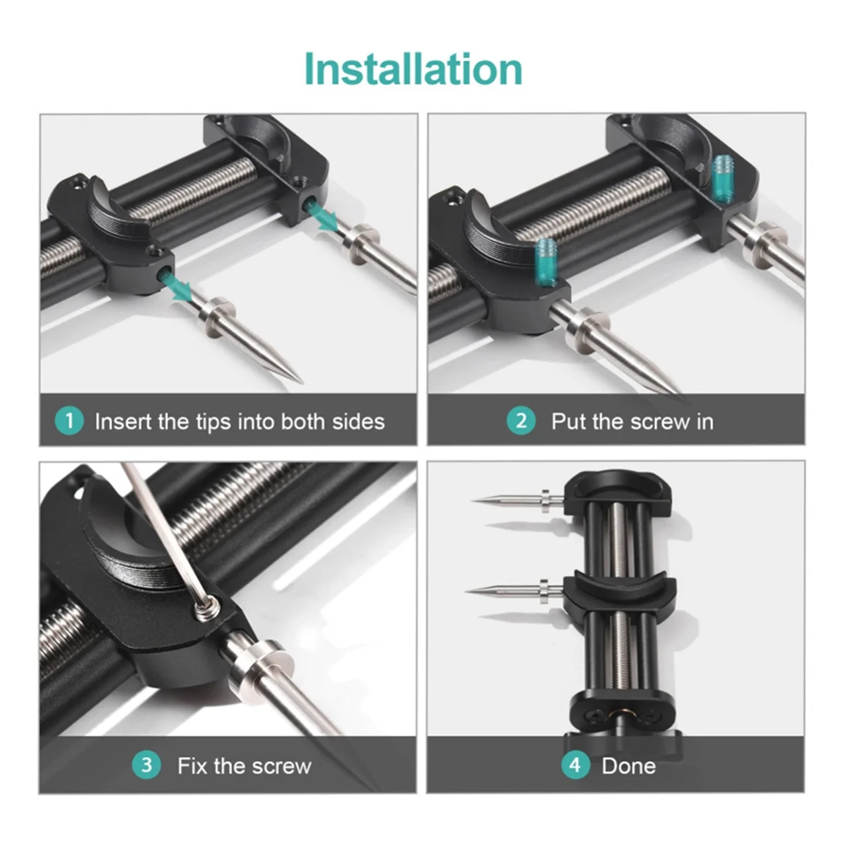 Ferramenta de reparo de câmera com pontas planas e pontiagudas destacáveis para lente de câmera, conjunto de reparo de lente de metal com 6 pontas e 8 parafusos