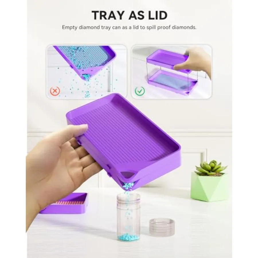 10-Piece Interlocking Diamond Art Trays Kits for Adults, Stackable Diamond Painting Accessories and Tools view 5