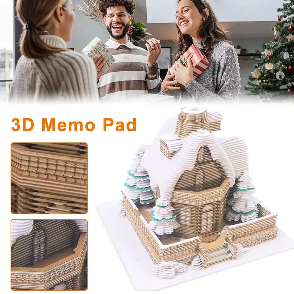 Christmas New 3d Stereo Notes Hand Tear Christmas Peaceful Gift Decoration Light Gift Tree Night C2s8