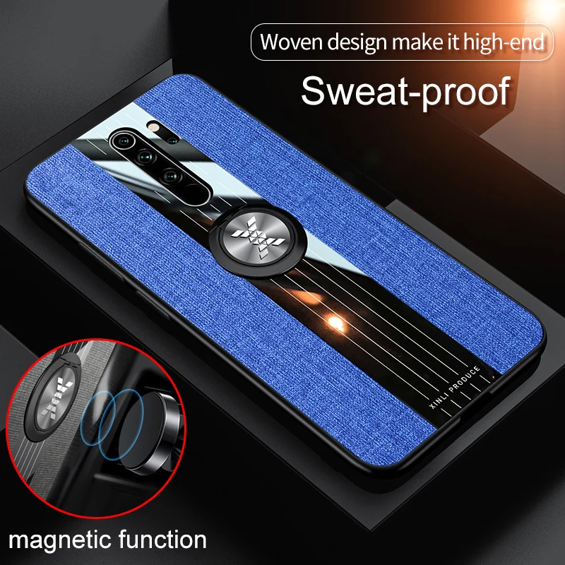 2021 Fashion Cloth Pattern Shockproof Phone Case For Xiaomi Redmi Note 8 8T 7 5 8A K20 Plus Pro Invisible Finge Ring Holder PTU