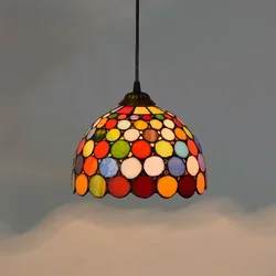 Mediterranean European Retro Vintage Style Colorful Glass Chandelier Bar Restaurant Creative Rural Bedroom Balcony Lights