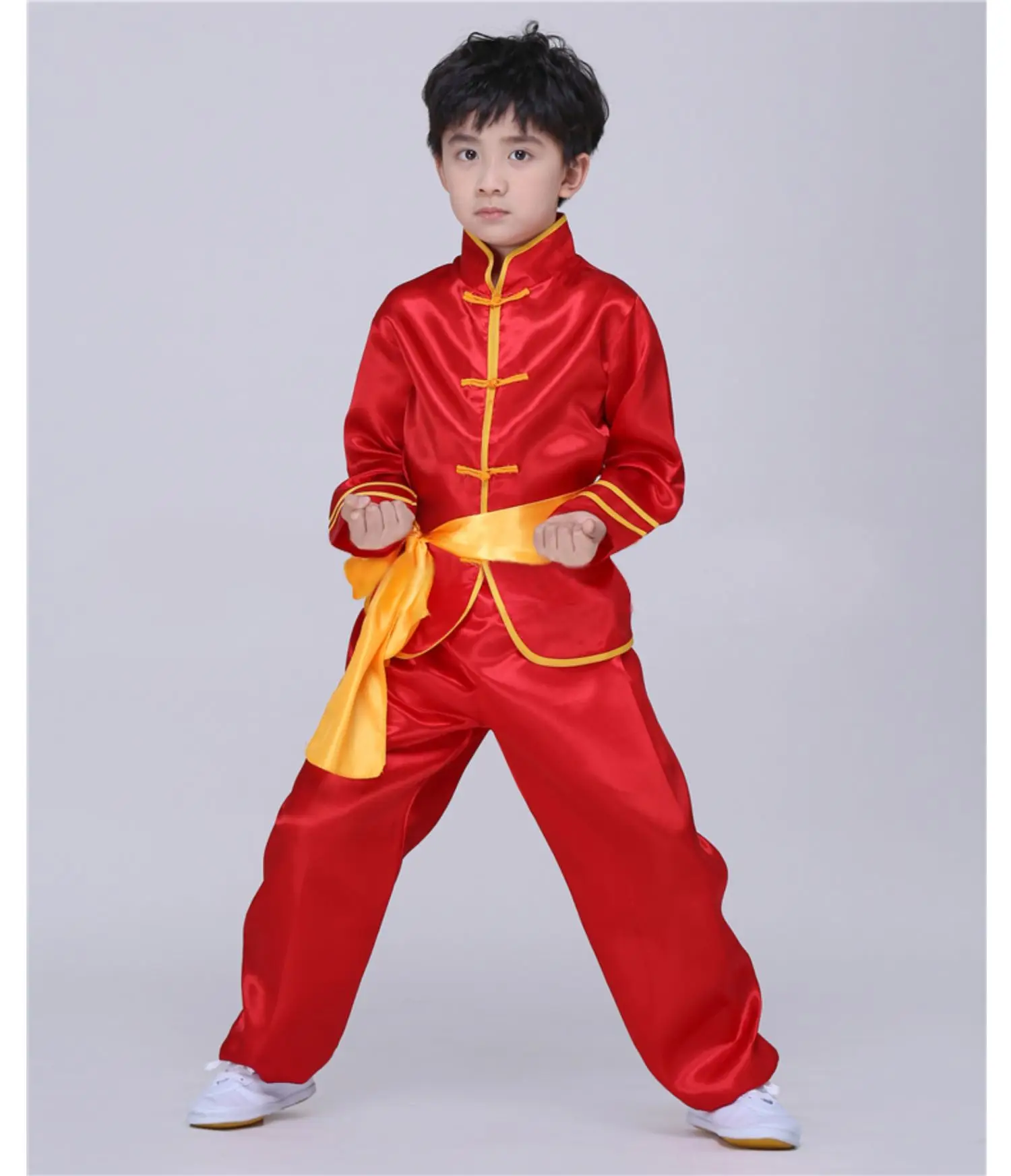 Martial Arts Suit Shirt Pants Set Kids Performance Clothing Tai Chi Practice Kung Fu