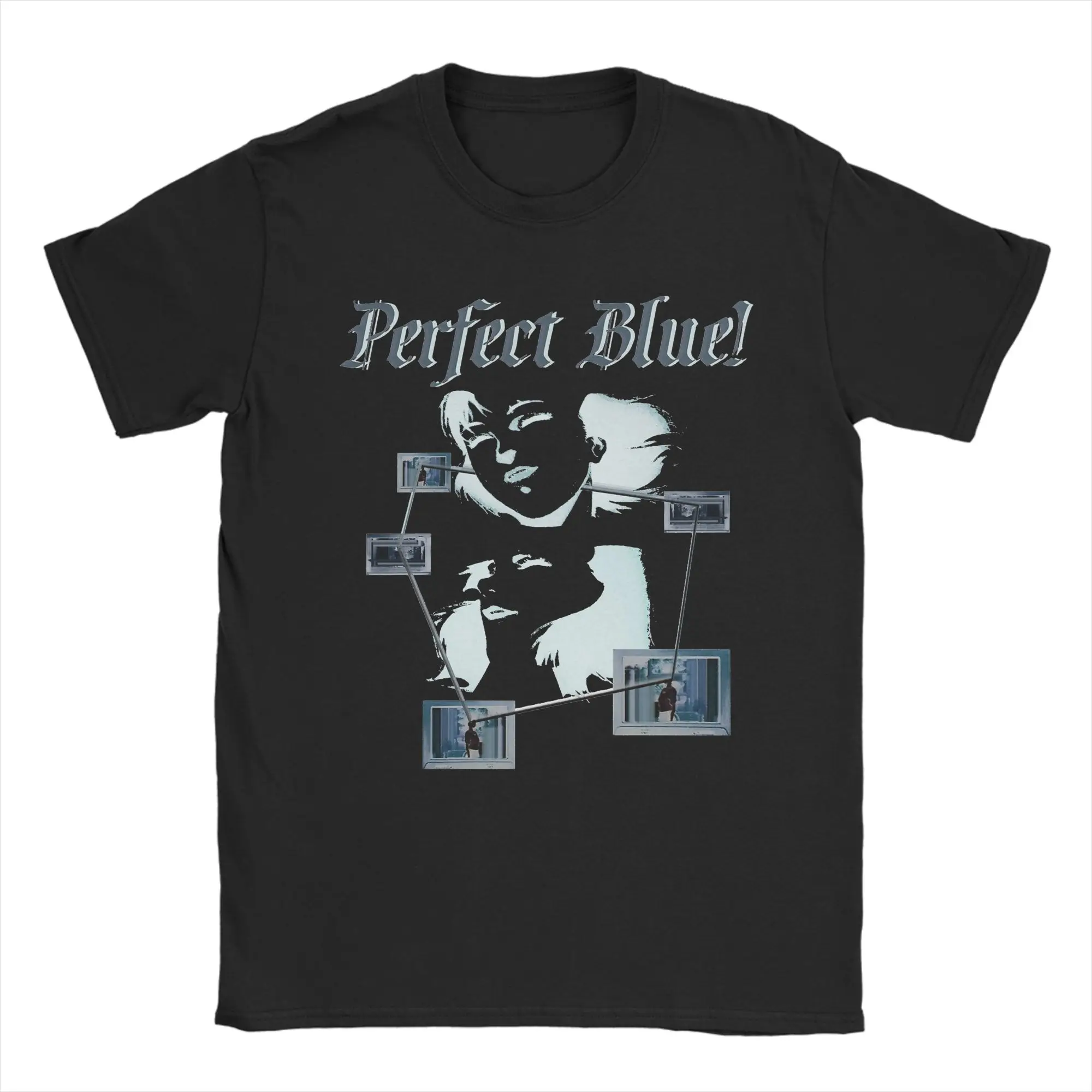 Perfect Blue Signal Waves T Shirts for Men Cotton Vintage T-Shirt Crew Neck  Tee Shirt Short Sleeve Clothing Party
