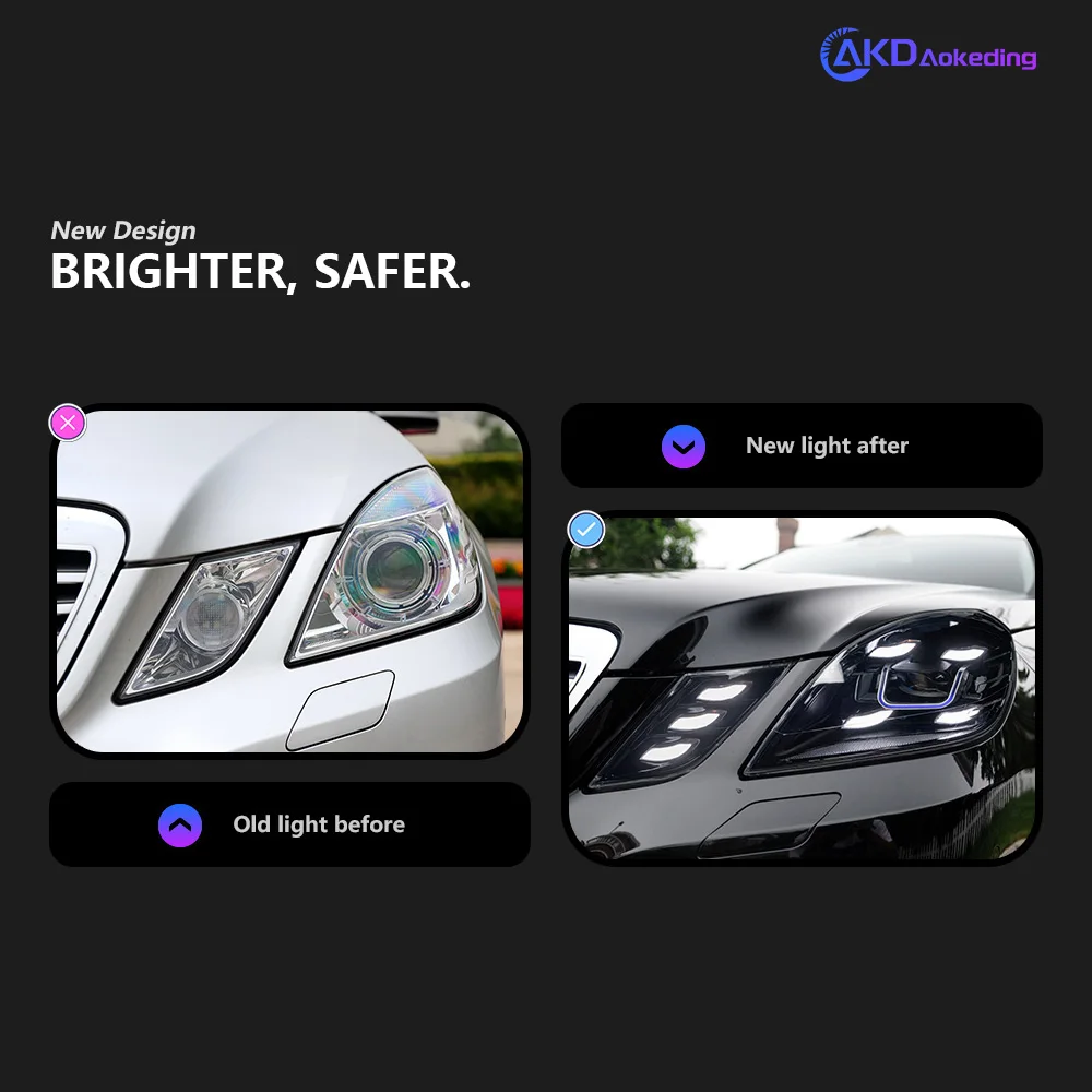 Car Lights For W212 Headlight Projector Lens 2009-2013 E-Class E200 Dynamic Signal Head Lamp E300 LED Headlights Drl Automotive