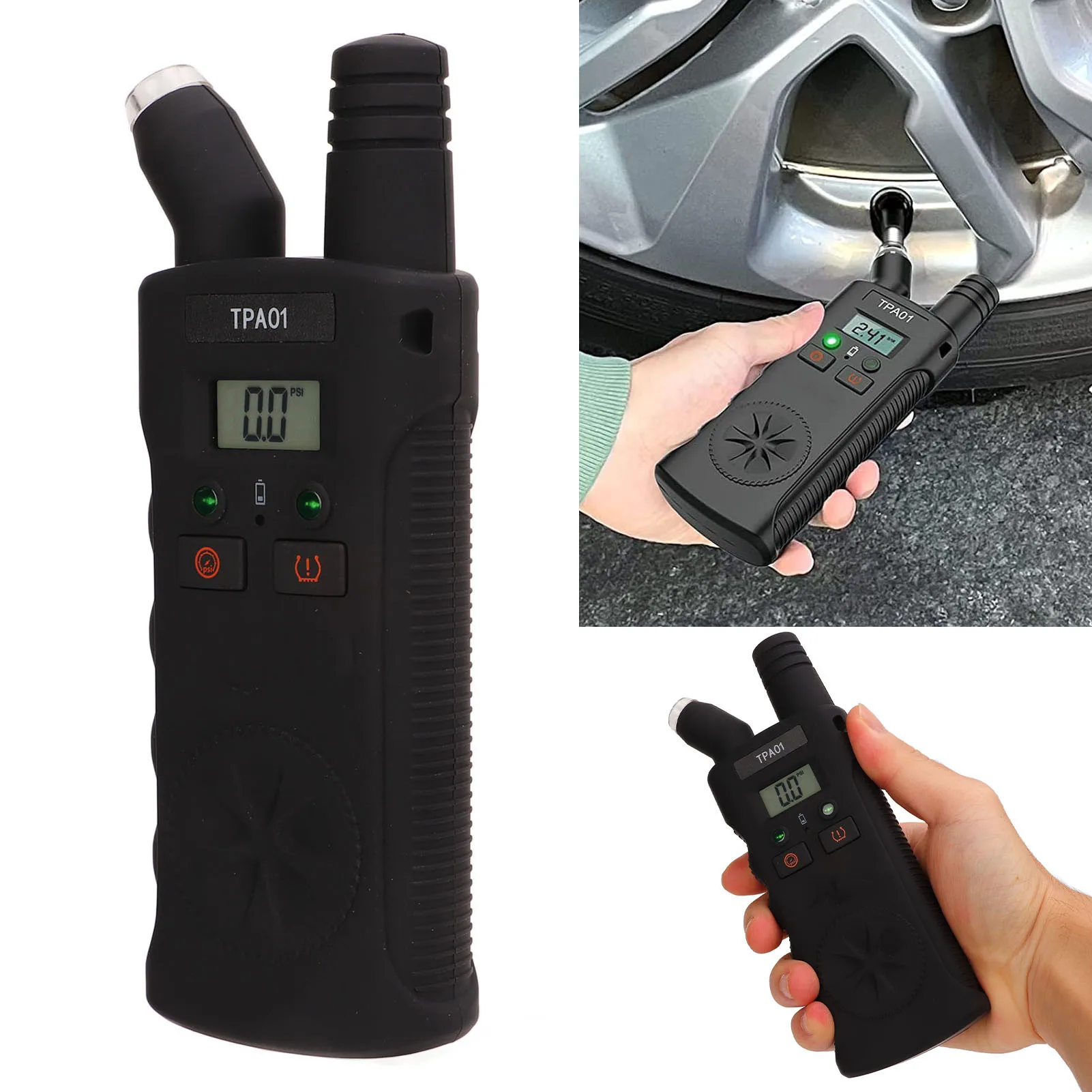 

TPMS Relearn Tool 2 in 1 Digital Tyre Pressure Gauge TPMS Relearn Tool 4 Setting Ranges Auto Off Replacement for