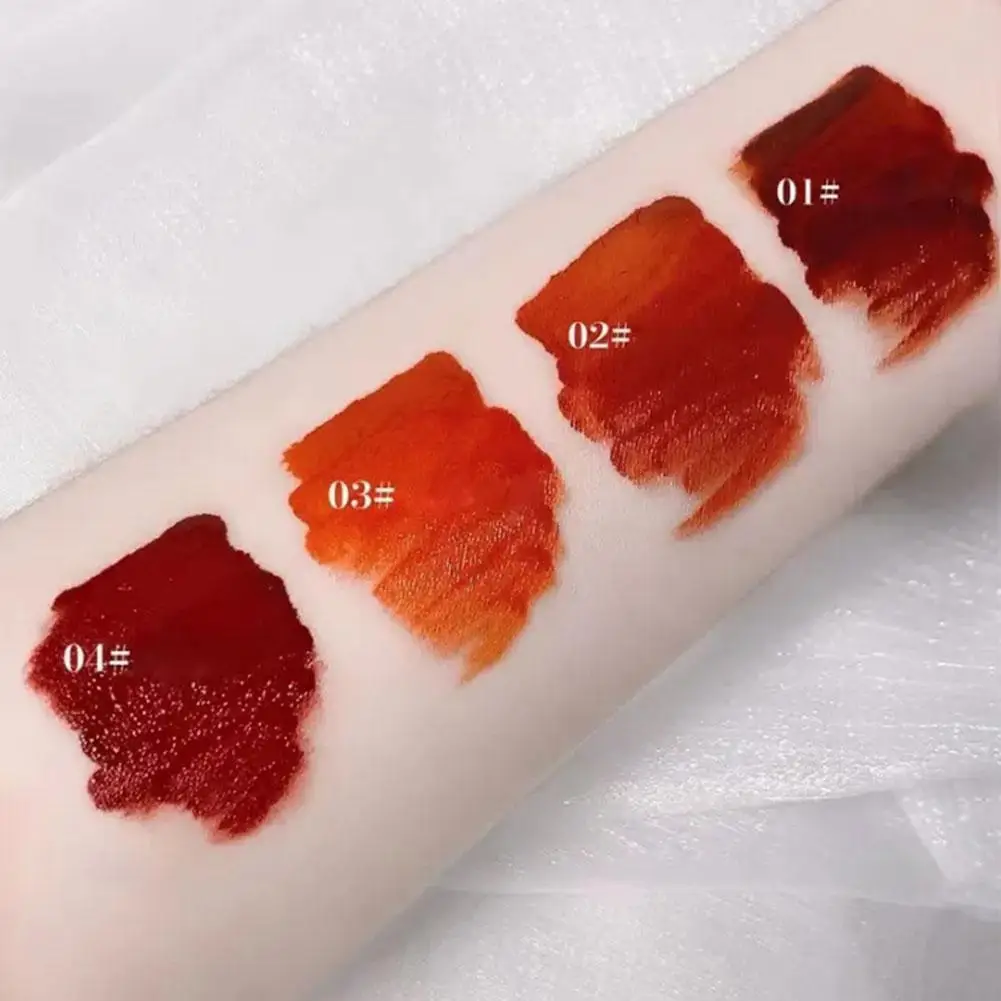 Juego de pintalabios líquido mate de terciopelo, 4 colores, brillo de labios, hora, resistente al agua, 24 largos de terciopelo con textura hidratante no pegajosa, K3T0
