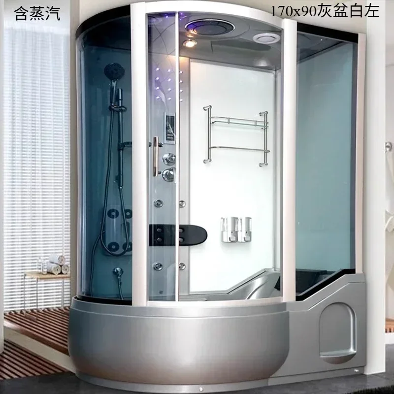 YS-8 Integral Shower Room, Bathroom Bath Integrated Household Glass Door Steam Bath Room With Bathtub