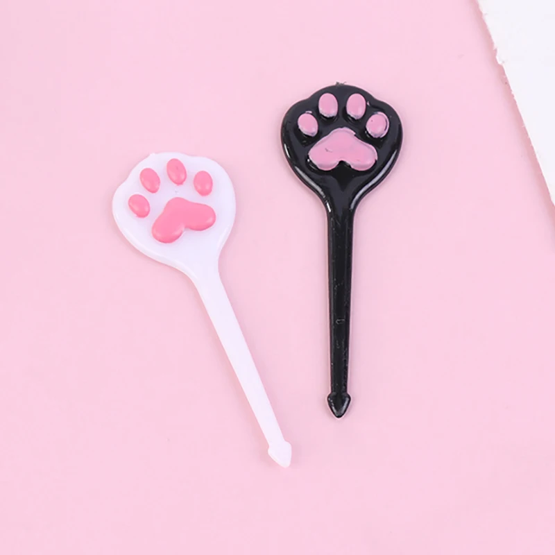 8Pcs/set Cat Meat Ball Cat Paw Fruit Stick Cute Cake Dessert Fork Decoration