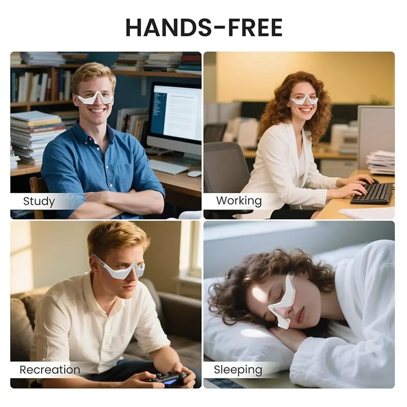 【OFF SHELF】جهاز تدليك العين تحت العين بالضوء الأحمر، لتقليل الهالات السوداء وتنعيم الخطوط الدقيقة وظيفة الاسترخاء للعيون ثلاثية الأبعاد #5