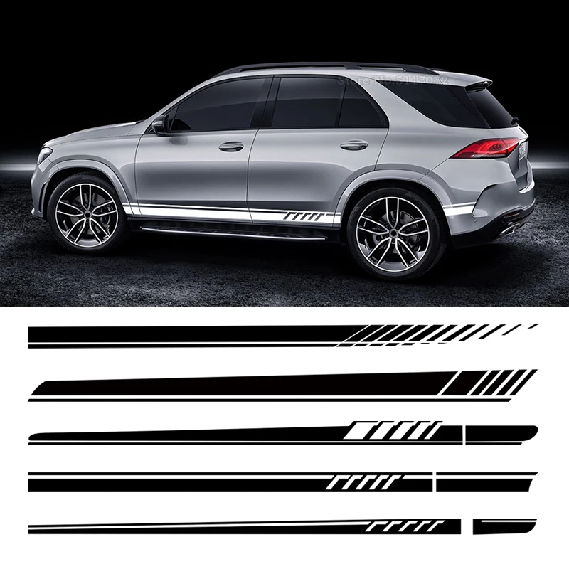 

Car Door Side Skirt Stripe Sticker Decal For Mercedes Benz Gle Glk Ml Class W164 W166 Gle350 Gle400 Glk350 Ml350 Accessories