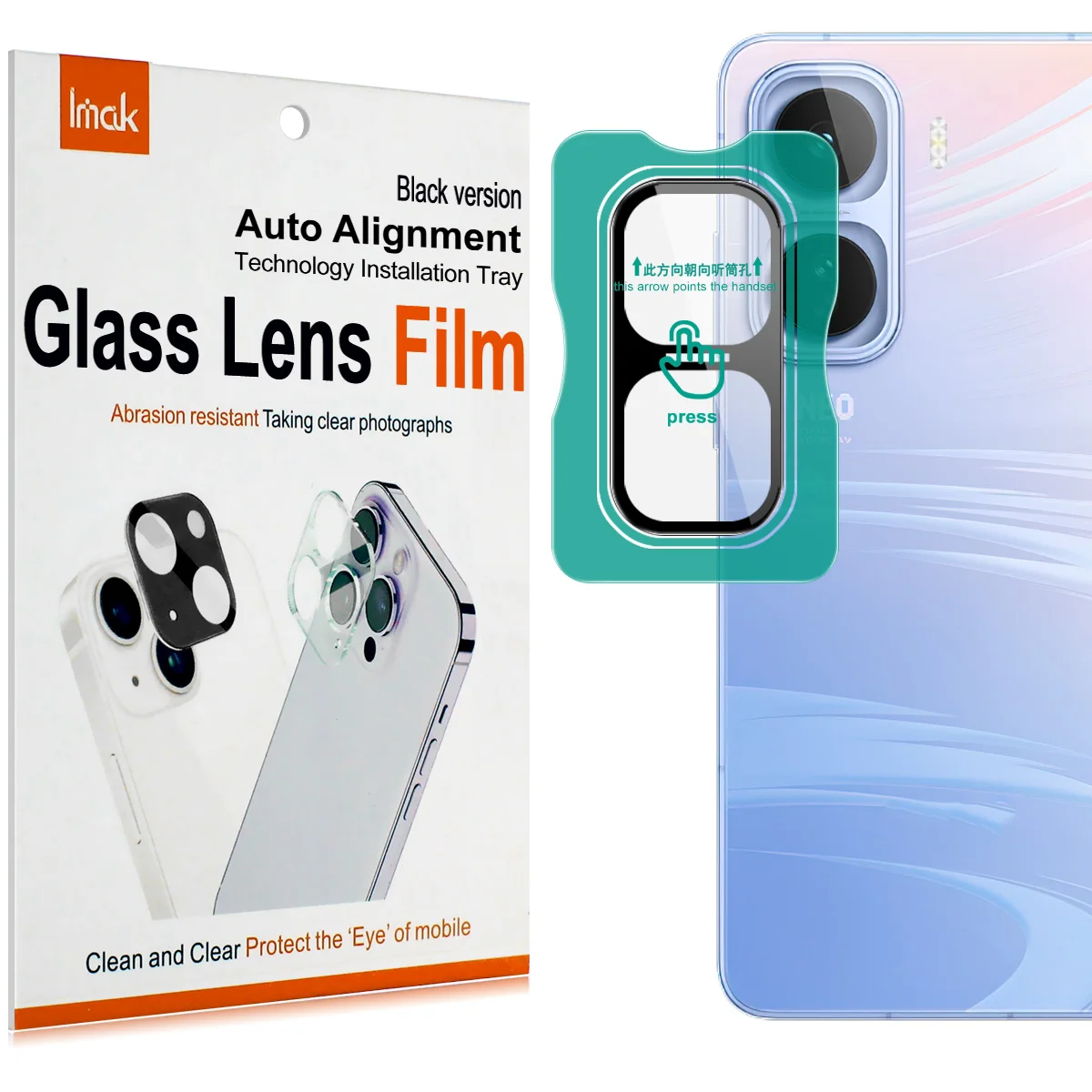 

IMAK Lens Glass For iQOO Neo 11 5G Black Camera Film Glass Self-positioning