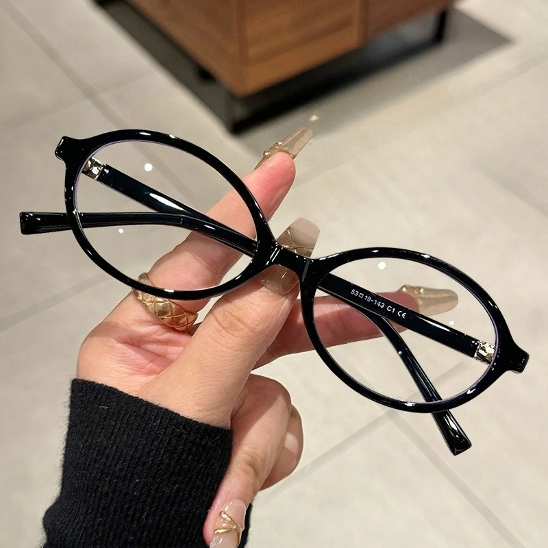 Ultra-light Y2K Oval Anti Blue Light Blocking Glasses Women's Clear Anti Radiation Filter Glasses Computer Reading Eyeglasses