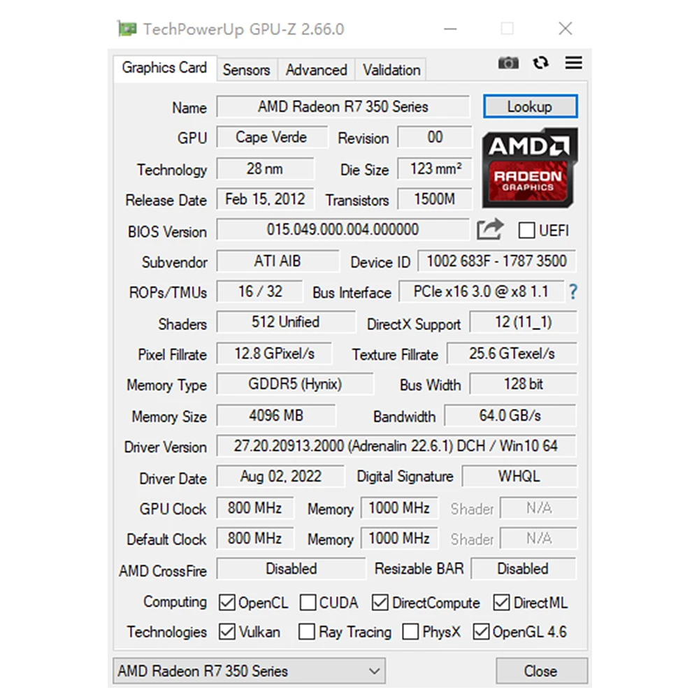 SOYO AMD 라데온 R7 350 4GB 그래픽 내구성 카드-128비트 GDDR5 메모리 28nm HDMI VGA DVI PCIe3.0 x16 다중 디스플레이 비디오 게임용